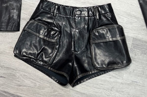 4PF LEATHER SHORTS